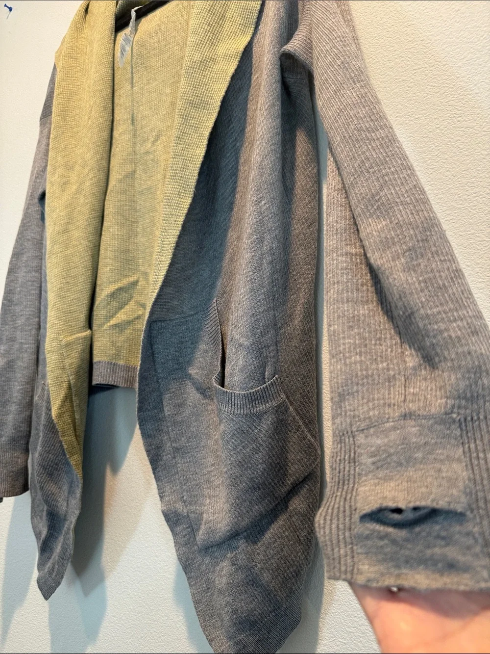 lululemon athletica Reversible Hooded Open Cardigan - neon yellow & Gray